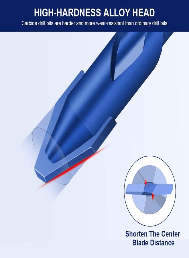 Serplex مجموعة رؤوس مثقاب سيربلكس®، 4 قطع، رؤوس مثقاب متينة من كربيد الأسمنت، مقاسات 6 مم/8 مم/10 مم/12 مم، مناسبة للزجاج والرخام والأسمنت والخرسانة، رؤوس مثقاب سداسية متعددة الاستخدامات 1/4 بوصة، ملحقات مثقاب كهربائي - Image 5